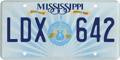 MS license plate LDX642