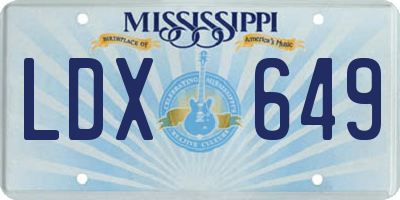 MS license plate LDX649