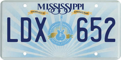 MS license plate LDX652