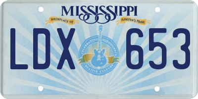 MS license plate LDX653