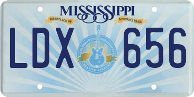 MS license plate LDX656