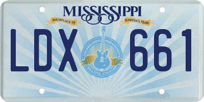 MS license plate LDX661