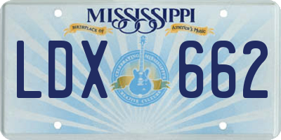 MS license plate LDX662