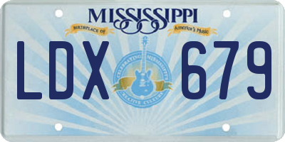 MS license plate LDX679