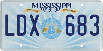 MS license plate LDX683