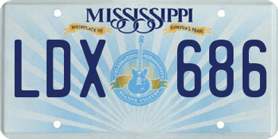 MS license plate LDX686