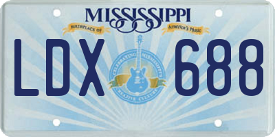 MS license plate LDX688