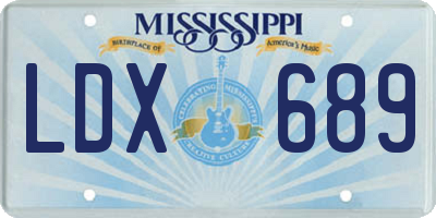 MS license plate LDX689