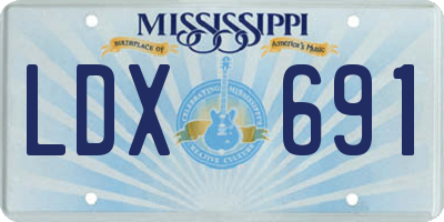 MS license plate LDX691