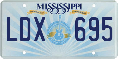 MS license plate LDX695