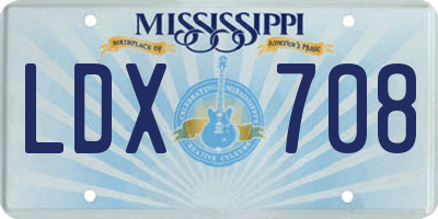 MS license plate LDX708
