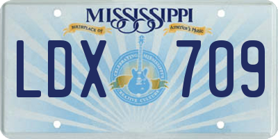 MS license plate LDX709