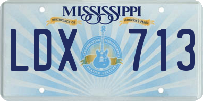 MS license plate LDX713