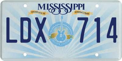 MS license plate LDX714