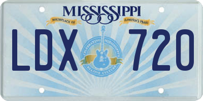 MS license plate LDX720