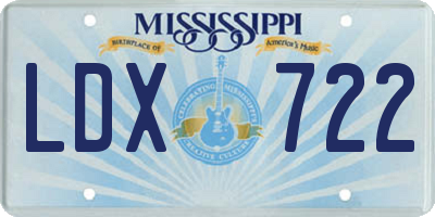 MS license plate LDX722