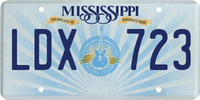 MS license plate LDX723