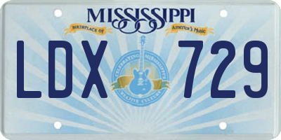 MS license plate LDX729
