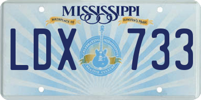 MS license plate LDX733