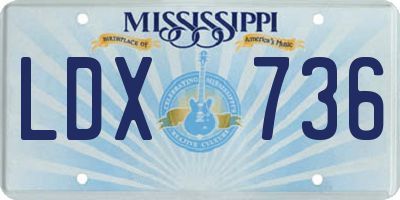 MS license plate LDX736