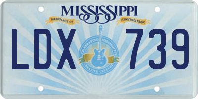 MS license plate LDX739