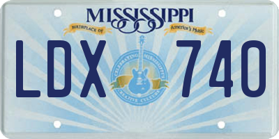MS license plate LDX740