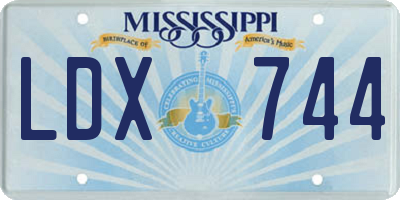 MS license plate LDX744