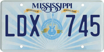 MS license plate LDX745