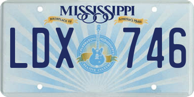 MS license plate LDX746