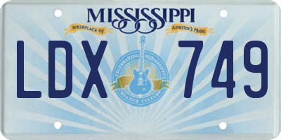 MS license plate LDX749