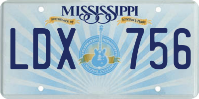 MS license plate LDX756