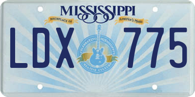 MS license plate LDX775