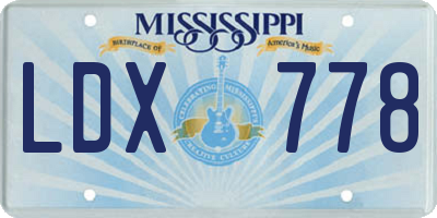 MS license plate LDX778