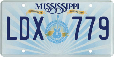 MS license plate LDX779