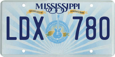 MS license plate LDX780