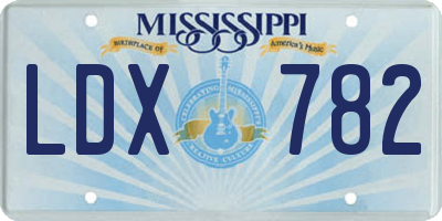 MS license plate LDX782