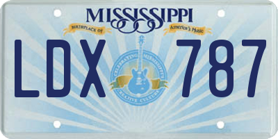 MS license plate LDX787