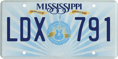 MS license plate LDX791