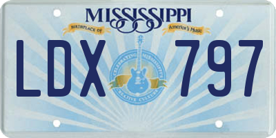 MS license plate LDX797