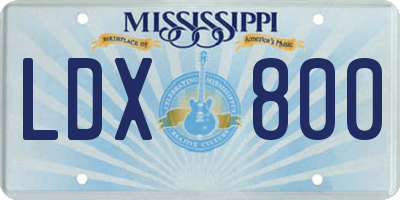 MS license plate LDX800