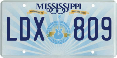 MS license plate LDX809