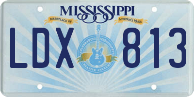 MS license plate LDX813
