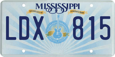 MS license plate LDX815