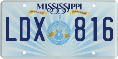 MS license plate LDX816
