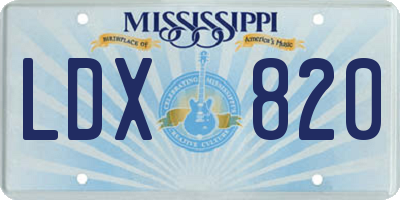 MS license plate LDX820