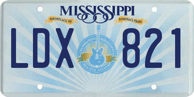 MS license plate LDX821