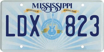 MS license plate LDX823