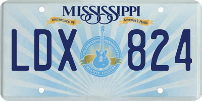 MS license plate LDX824