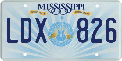 MS license plate LDX826