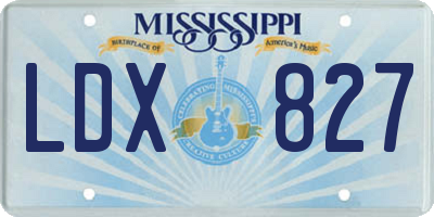 MS license plate LDX827